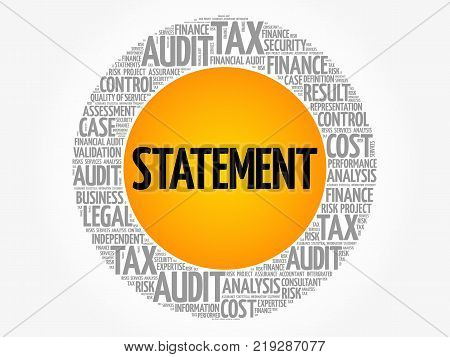 STATEMENT word cloud collage business concept background