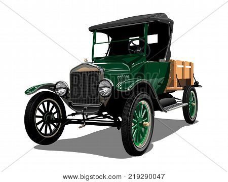 Vector retro truck. Available eps-10 vector format separated by groups with transparency effects for one-click repaint