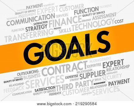 Goals Word Cloud Collage Business Concept Background