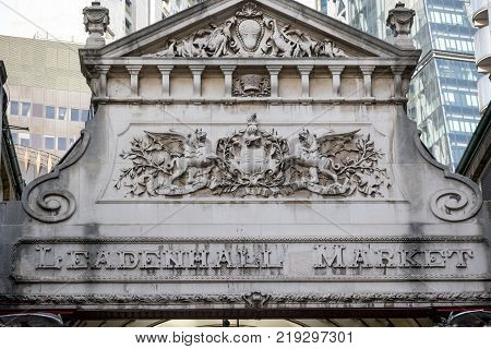 London United Kingdom - October 30th 2017:- Leadenhall Market in the City of London