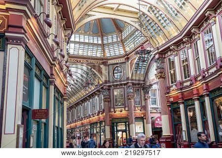 London United Kingdom - October 30th 2017:- Leadenhall Market in the City of London