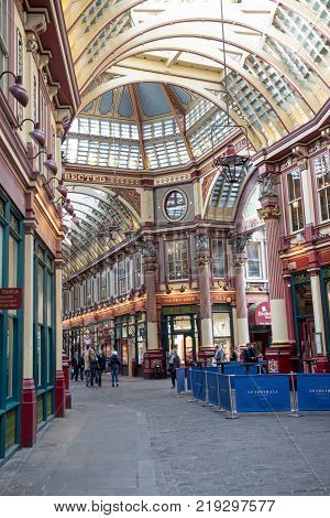 London United Kingdom - October 30th 2017:- Leadenhall Market in the City of London