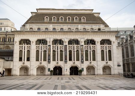 London United Kingdom - October 30th 2017:- The Guildhall Art Gallery located next to the City of London Guildhall