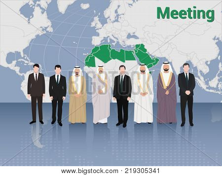 A group of Arab and European business men at the summit