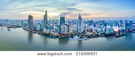 Ho Chi Minh, Vietnam - Nov 29, 2017: Royalty High Quality Free Stock Image Aerial View Of Ho Chi Min