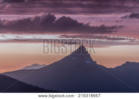 Mt. Thielsen From Crater Lake at Sunset
