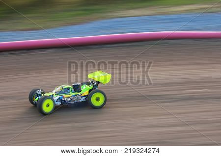 Prague, Czech Republic, - November 01, 2014: Radio Controlled model of sport rally car