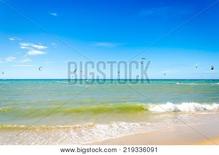 Many Kite Surfers Enjoy Their Loved Sport