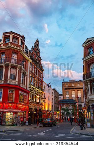 LONDON, UK - JUNE 17, 2013: Macclesfield Street Chinatown area in Soho, City of Westminster