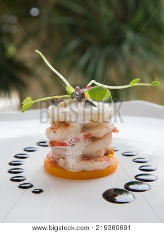 Molecular high end gastronomy kitchen. HIghend culinary