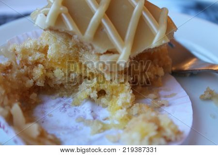 Mini Sweet White Chocolate Cake With Fat Pouring