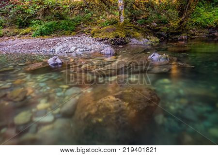 Rocks in Swimming Hole in Brice Creek in central Oregon