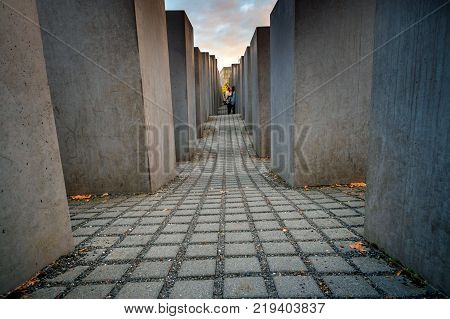Berlin, Germany - September 23, 2015: Holocaust Memorial, Berlin, Germany, Europe