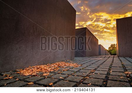 Berlin, Germany - September 23, 2015: Holocaust Memorial, Berlin, Germany, Europe