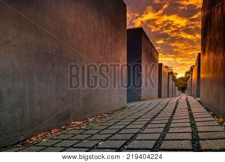 Berlin, Germany - September 23, 2015: Holocaust Memorial, Berlin, Germany, Europe