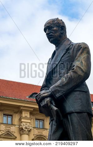 statue of Czechoslovak President Edvard Benes in Prague at the Ministry of Foreign affairs.