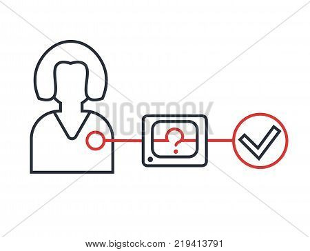 Vector icon of the process of diagnosing breast cancer. The procedure of mammography for the prevention of cancer