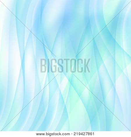 Vector abstract blue background. Wavy movements, transparent waves.