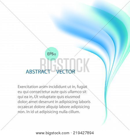 Vector abstract air background. Blue and white waves