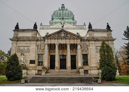 The eclectic building of Hall of Glory currently the Cultural Center in Zgorzelec in Poland