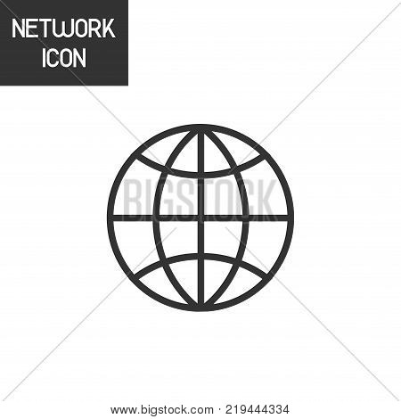 Black White Network  Connect Icon Illustration  Vector