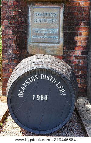 Deanston, Scotland - June 06, 2016: Deaston, one of Scotland's oldest and smallest producers of single malt whisky. Deaston, Scotland, UK