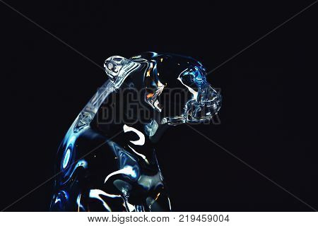 Glasses Colours Textured Cheetah studio light black background