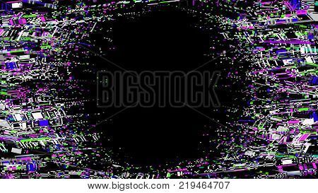 Glitch frame. Display error background. Computer screen digital noise. Abstract business design. Video game glitch. TV signal fail. Technical problem grunge wallpaper.