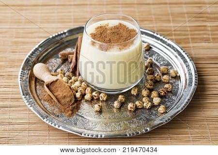 Boza or Bosa, traditional Turkish drink with roasted chickpea