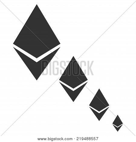 Ethereum Crystal Defaltion flat vector icon. An isolated illustration on a white background.