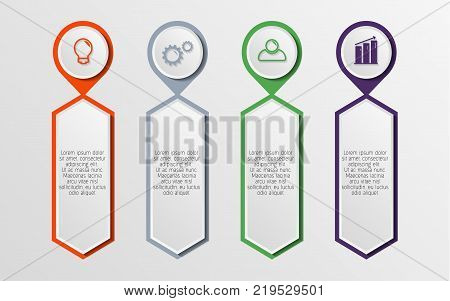 Business infographics. Presentation with 4 options. Vector element