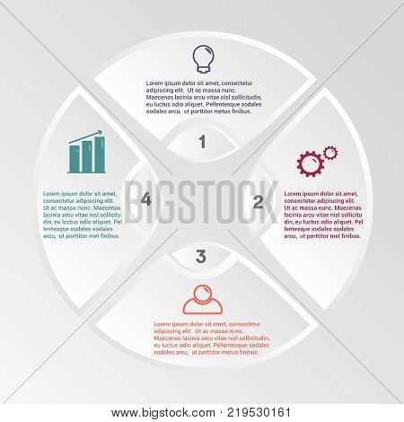 Vector for business concepts with icons, can use for info-graphic, loop business report or plan, modern template, business brochure, system diagram.