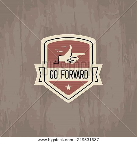 Vector motivational badge - emblem for inspiration and encouragement - pointing finger in simple minimal style for motivation