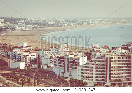 Agadir Aerial Panoramic View From The Agadir Kasbah (agadir Fortress) In Morocco