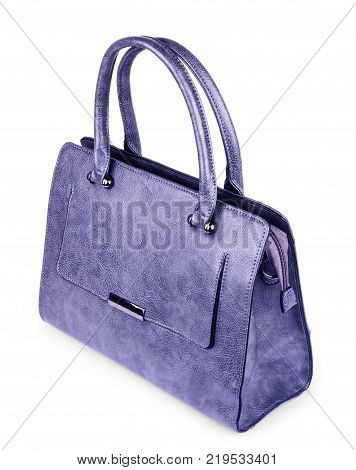 Purple clutch bag isolated on white background