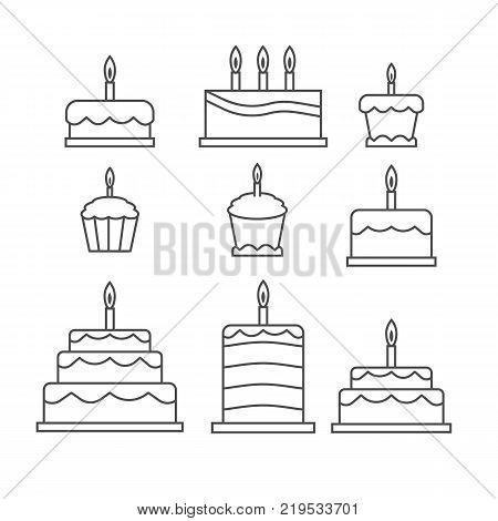 Outlined Simple Cake Sweets Icon