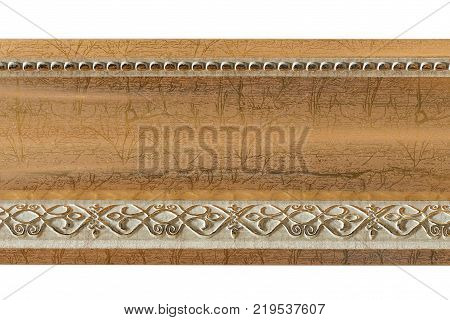 Wooden skirting boards isolated on white background clipping path.