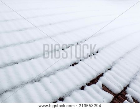 snow falling on the roof in winter, pictures of snow on the roof starting to erim