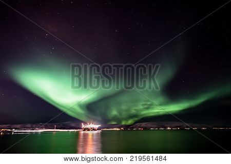 Aurora Borealis in North Norway - Tromso City - Tonsvik