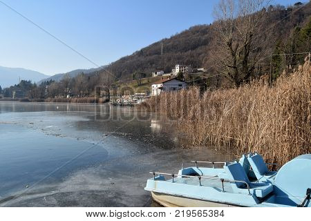 An entire lake completely frozen - Lake Endine - Bergamo - Lombardy - Italy 0010