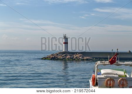 Container Cargo Cranes Loading And Unloading Of Containers In The Sea Port, Logistic Import Export T