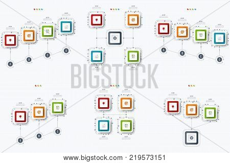 Set with infographics. Data and information visualization. Template. Stock vector. Dynamic infographics stylish geometric. element for design business invitations, gift cards, flyers and brochures
