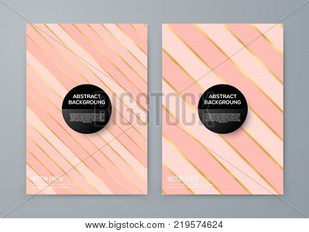 Brochure template with rose goldbackground. cover backdrop for banner or poster design