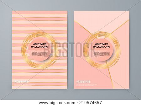 Brochure template with rose goldbackground. cover backdrop for banner or poster design