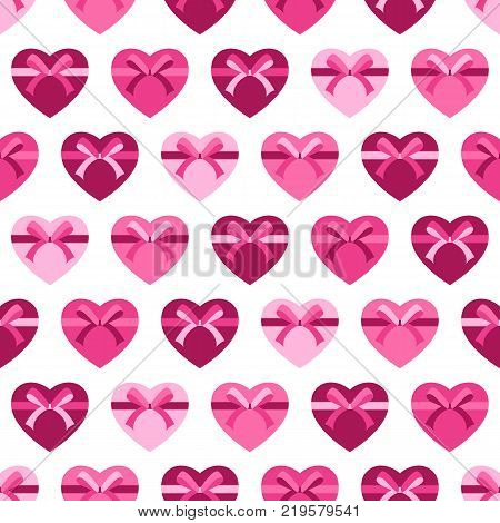Vector seamless pattern hearts for valentine day and holiday background