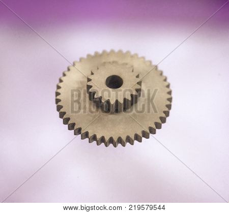 Object printed on metal 3d printer. A model created in a laser sintering machine close-up. DMLS, SLM, SLS technology. Concept of 4.0 industrial revolution. Progressive modern additive technology.