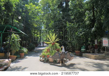 Udaipur India - October 16, 2017: Unidentified People Visit Sajjan Nivas Park In Udaipur.