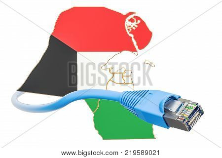 Internet connection in Kuwait concept. 3D rendering isolated on white background