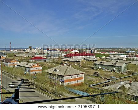 The city of Salekhard in the summer. The polar city in Russia