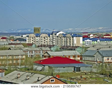 The city of Salekhard in the summer. The polar city in Russia